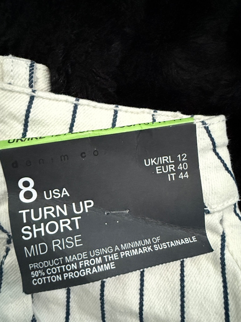 Primark White Shorts with Navy Pinstripes - Picture 2 of 4